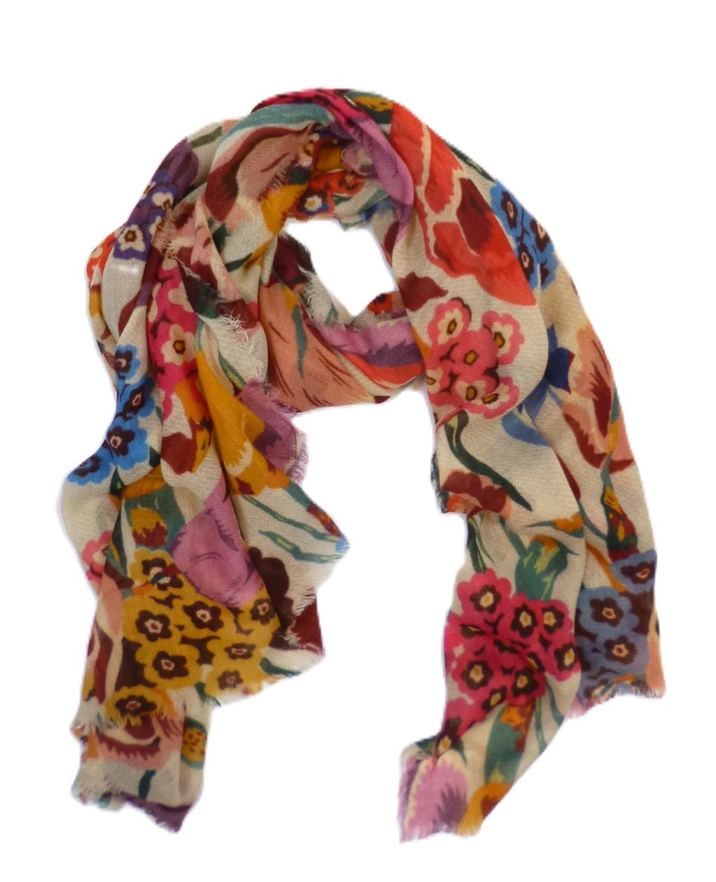Compra el pañuelo Suzdal Bloom estampado floral sobre fondo claro