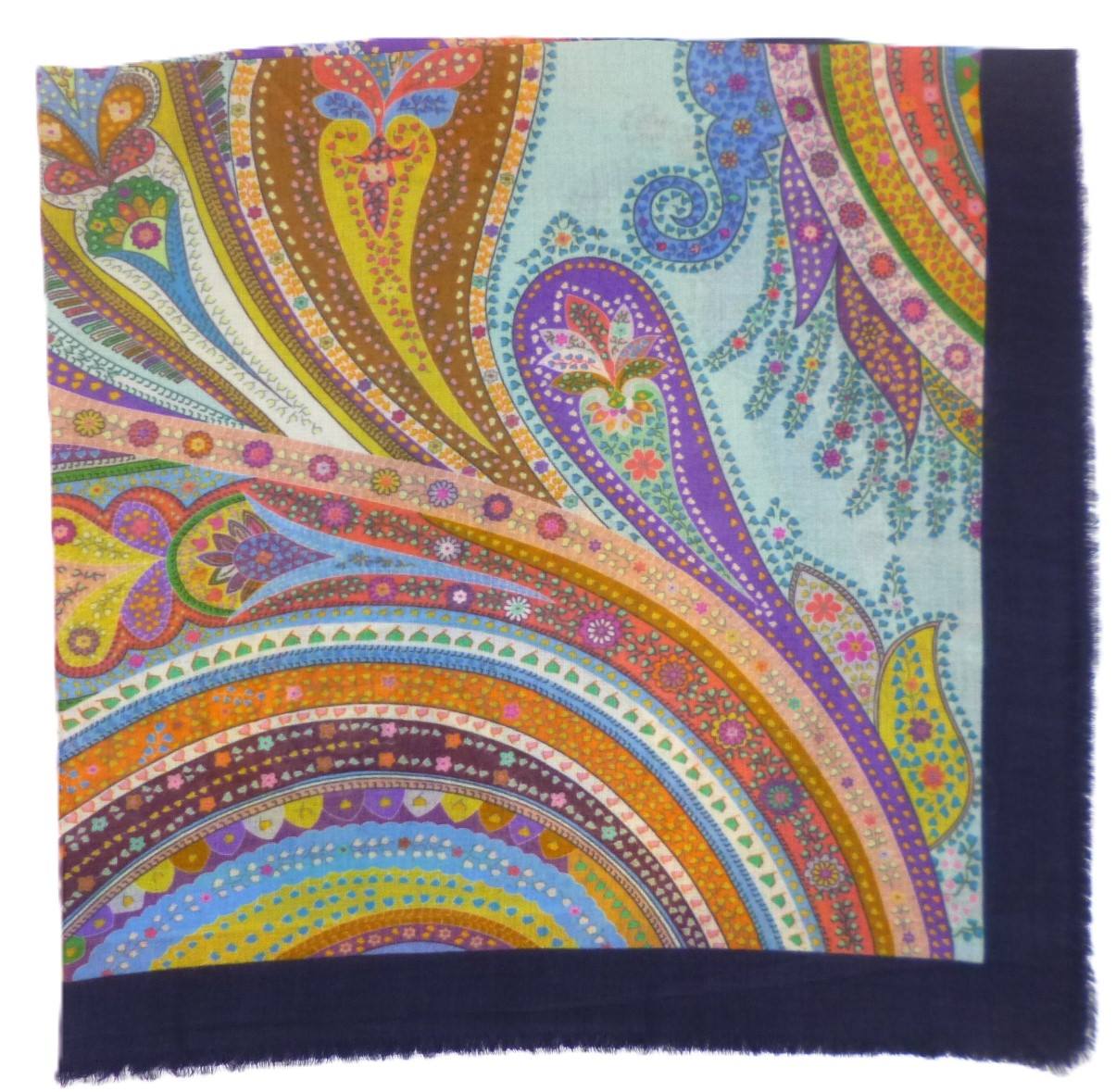 Pañuelo Suzdal Kaleido de lana estampado multicolor