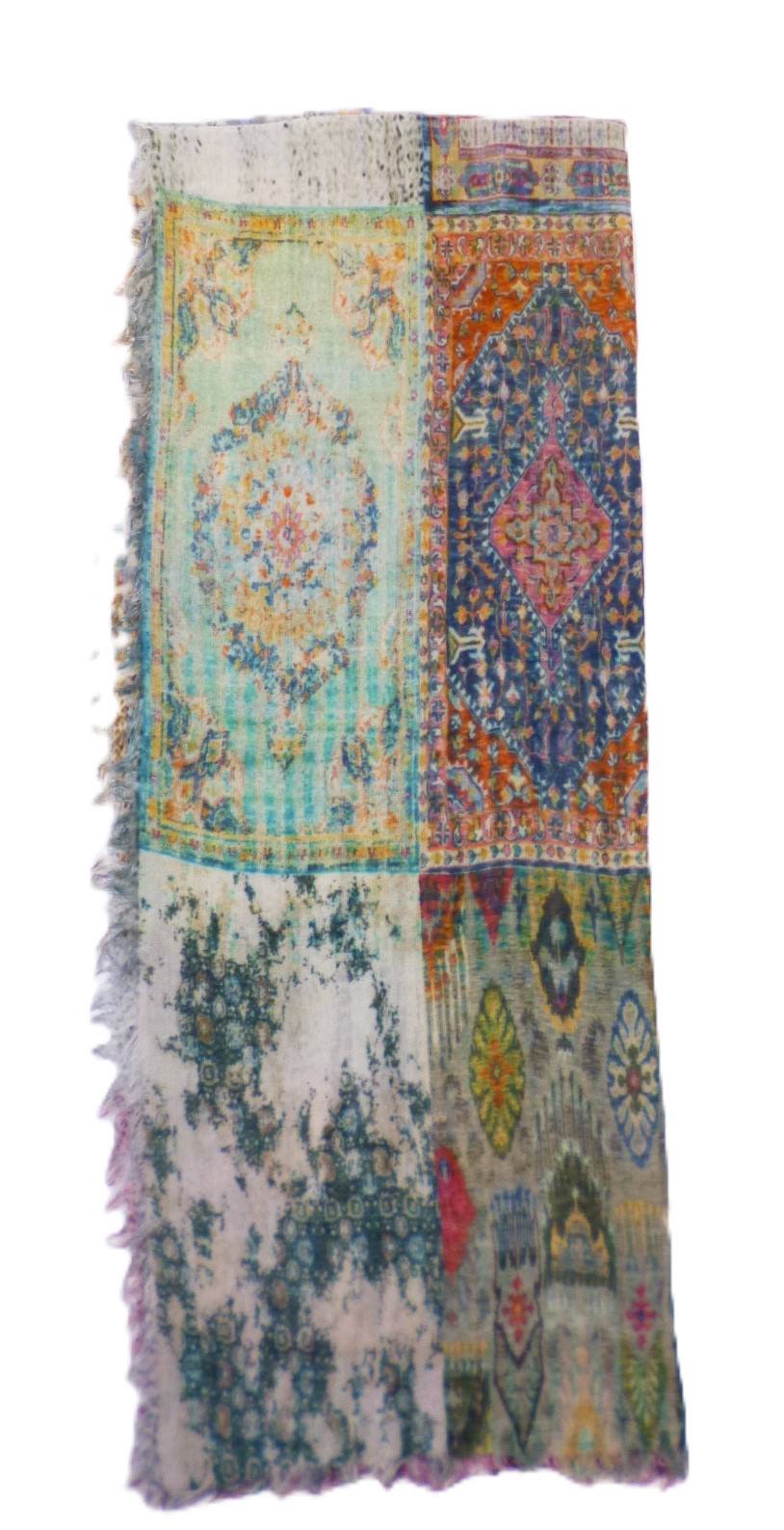 Fular de lana Hidra Mist con estampado de aspecto texturizado