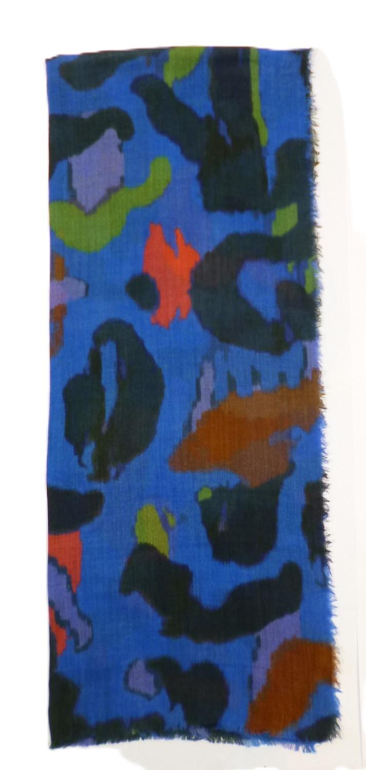 Fular de lana Naarden Canvas detalle del estampado artístico